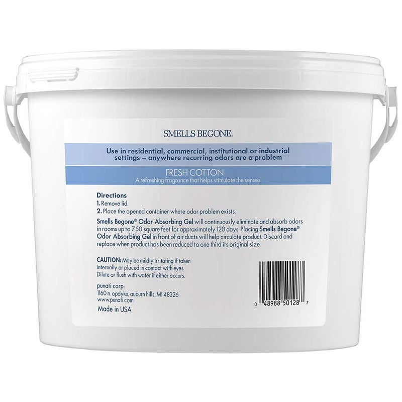SMELLS BEGONE 1-Gallon Gel Odor Eliminator â€“ High-Capacity, Long-Lasting Odor Absorber for Large Basements, Garages, Workshops & Commercial Areas â€“ Removes Odors with Essential Oils (Fresh Cotton) - Image 3